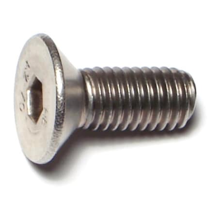 Midwest Fastener M8-1.25 Socket Head Cap Screw, Flat, Plain Stainless Steel, 20 mm Length, 6 PK 77062